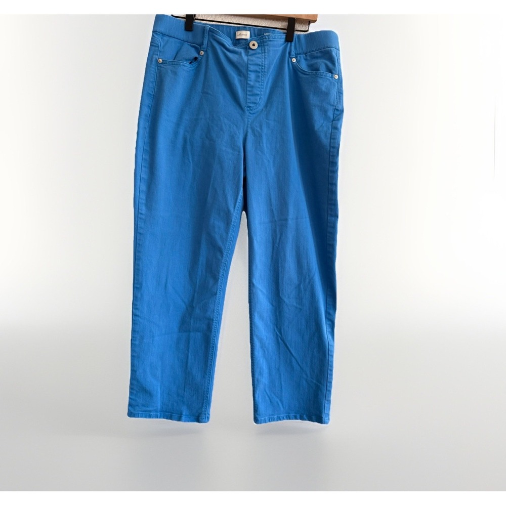 J Jill High Rise Wide Leg‎ Crop Denim Jeans Size 14T Women's Blue Inseam 26in